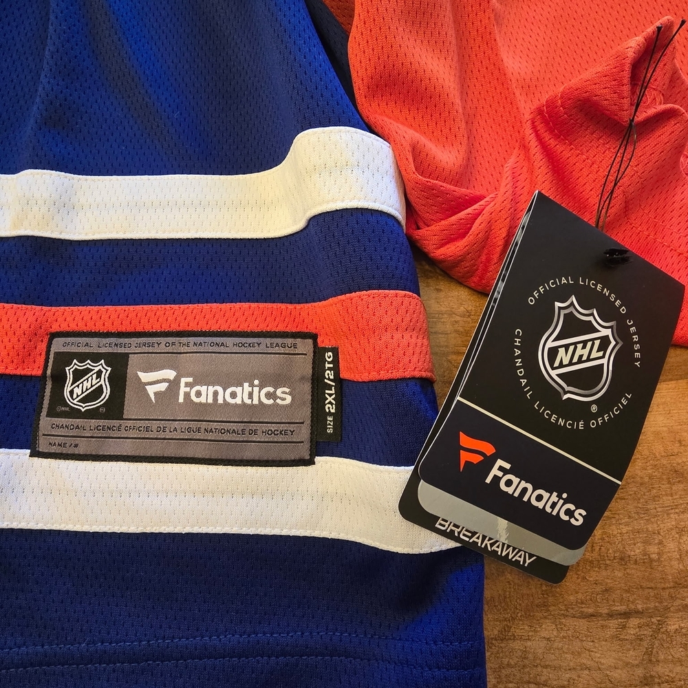 Fanatics Blue and Orange NHL Breakaway Jersey New With Tags - Picture 3 of 4